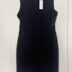 Karen Millen Brand New Black Scuba Mesh Panelled Dress
