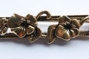 Vintage AVON Floral Bar Brooch: Gold Tone Art Nouveau Style Brooch