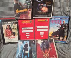 Vintage Horror & Cult VHS Mega Job Lot x8 - Original 80s/90s Ex-Rentals (Carrie, Army of Darkness, Candyman)