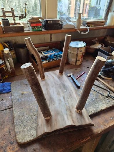 Hand made chestnut stool