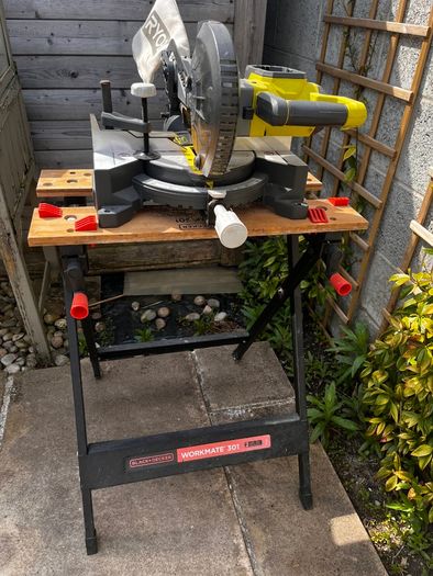 RYOBI EMS190DC 18V One+ Mitre Saw + Workmate