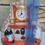 Mechanical fireside picture Clock Image 7