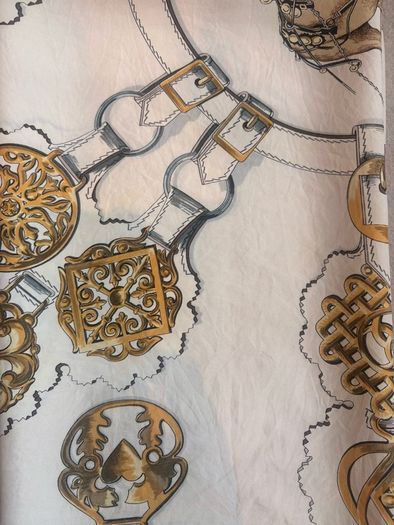 Authentic, vintage Hermes Cuivreries Silk Carre Scarf