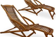 Adirondack recliner  made of acacia hardwood with footrest