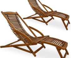 Adirondack recliner  made of acacia hardwood with footrest