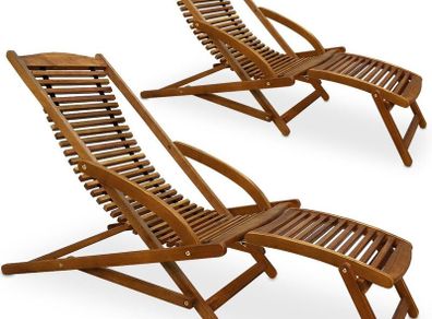 Adirondack recliner  made of acacia hardwood with footrest