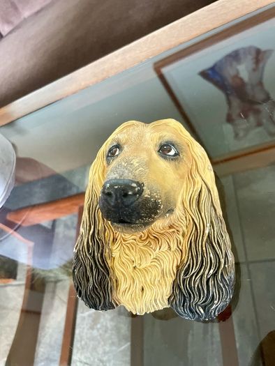 Vintage 20th Century Afghan Hound Chalkware Bust Legend Products