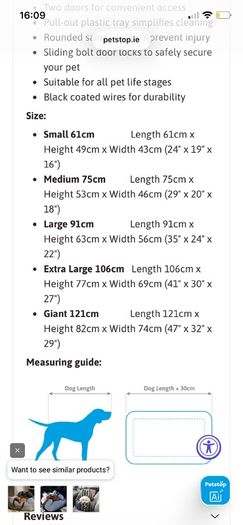Dog Crate size small
