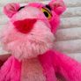 Vintage Pink Panther Plush Soft 1964 Mirisch-Geoffrey Mighty Star approx. 27 cm. Loose Head Used Dirty Please see photos Image 6