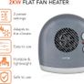 2000W Portable Flat Fan Heater with 2 Heat Settings and Overheat Protection, Dark Titanium Image 2