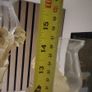 Cream coloured Metal / Glass floral candle stick holders x 3 Image 4