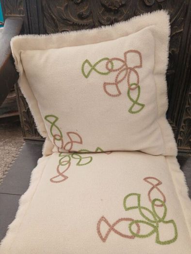 Irish Celtic Design Handcrafted Irish Cottage Four Cushions, embroidered