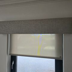 2 x Roller Blinds with Upholstered Pelmets