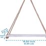Rustic Set of 2 Wooden Floating Shelves with String  Farmhouse Hanging Shelves for Living Room Wall Small Kitchen Shelves with Rope 17 Inch x 5.2 Inch SINGLE SHELF ALSO AVAILABLE, SEE DESCRIPTION (FREE POSTAGE) Image 10