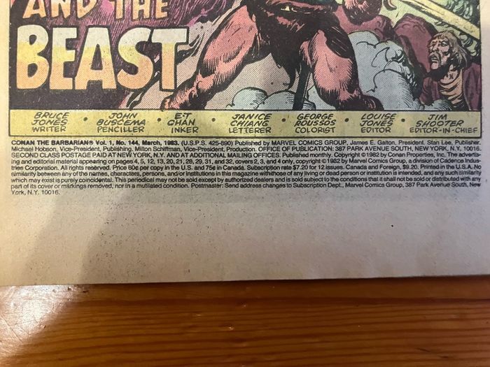 Comic: 'Conan The Barbarian' no. 144 (March 1983)