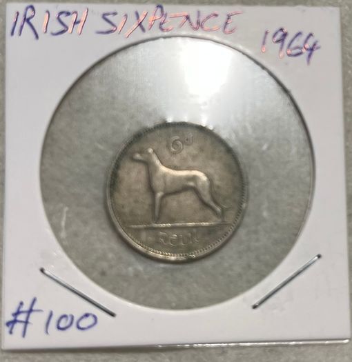 Irish Sixpence 1964