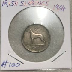 Irish Sixpence 1964