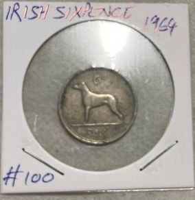 Irish Sixpence 1964