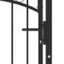 Fence Gate with Spikes Steel 100x125 cm Black Image 4