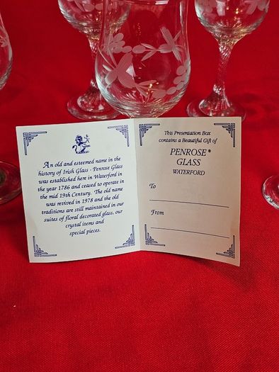 Set of 6 Penrose Glass Waterford Glasses - Irish Hand-Cut Crystal in Original Box
