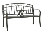Garden Bench with a Table 125 cm Steel Grey