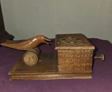 1950's Hand Carved Wooden Bird Cigarette Dispenser