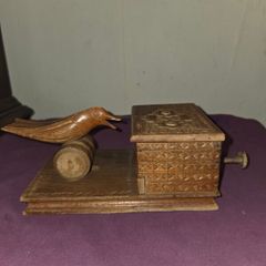 1950's Hand Carved Wooden Bird Cigarette Dispenser