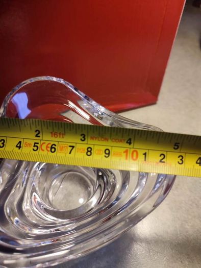 Tipperary Clear Crystal Candle Holder Clear Bowl Dish Marked 5 inches.
