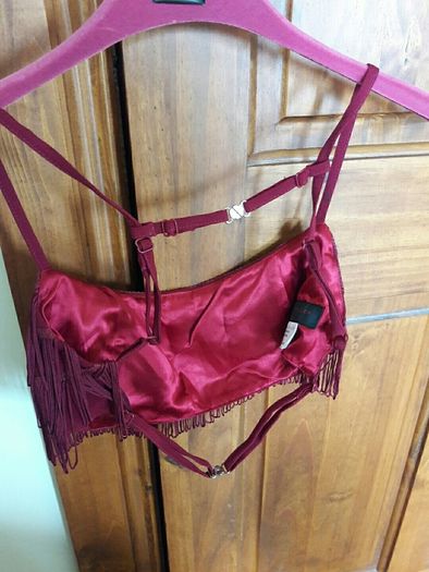 Wine fringed bustier Karen Millen size 12 NEW