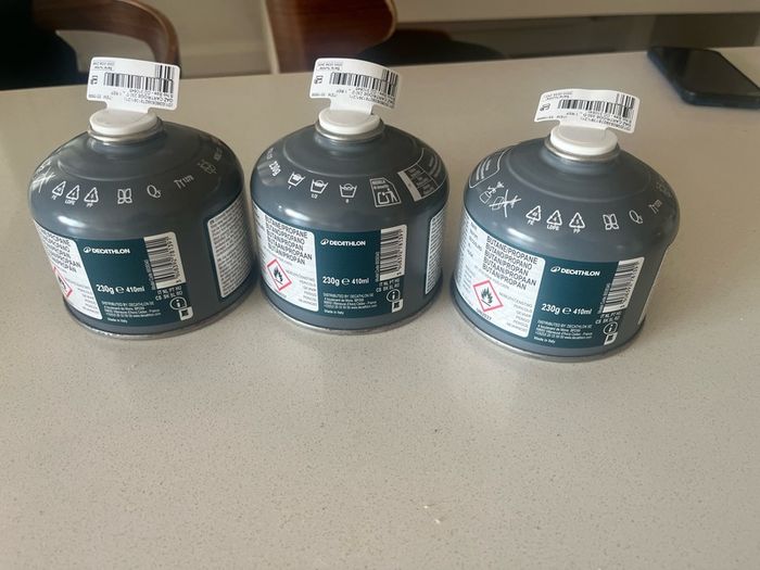 gas camping stove and gas canisters