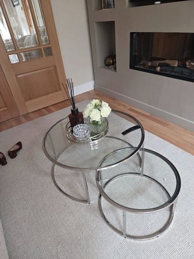 Laura Ashley Mirror chrome and.glass tables