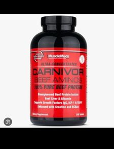 MuscleMeds Carnivor Beef Aminos 100% Pure Beef Protein 300 Tablets All 19 Amino Acids Essential & Non-Essential Protein Muscle Grow