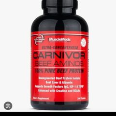 MuscleMeds Carnivor Beef Aminos 100% Pure Beef Protein 300 Tablets All 19 Amino Acids Essential & Non-Essential Protein Muscle Grow