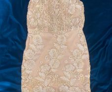 Gold Embroidered Mini Dress