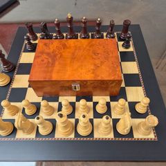 Queen's Gambit chess board and Zagreb pieces