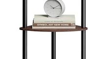 Superfast Toolless Assembly, 5-Tier Corner Shelf, Corner Shelving Unit, Corner Storage Stand, 38.3 x 27 x 139 cm, Living Room, Bedroom, Kitchen, Somber Walnut