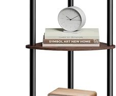 Superfast Toolless Assembly, 5-Tier Corner Shelf, Corner Shelving Unit, Corner Storage Stand, 38.3 x 27 x 139 cm, Living Room, Bedroom, Kitchen, Somber Walnut