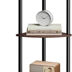 Superfast Toolless Assembly, 5-Tier Corner Shelf, Corner Shelving Unit, Corner Storage Stand, 38.3 x 27 x 139 cm, Living Room, Bedroom, Kitchen, Somber Walnut