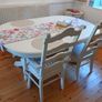 Biarritz style Wooden dining table extendable + 2 chairs white Image 2