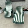 Two reclining sun loungers with cushions Image 5