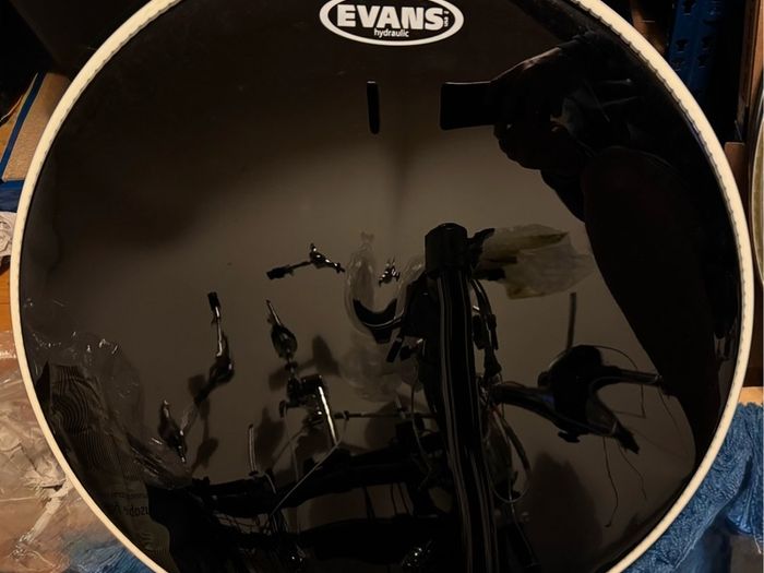 Evans Hydraulic Black Bass Drum Head, 22"