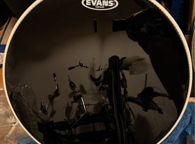 Evans Hydraulic Black Bass Drum Head, 22"