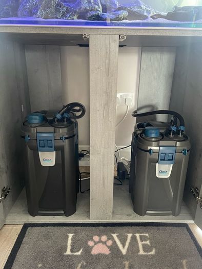 PRICE DROP Aqua spec 280litre with Aqua spec Grey tall stand 2 filters and lights cichlid tank
