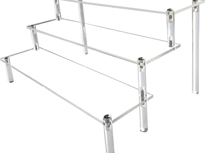 Acrylic Riser Clear Display Risers Stand Cologne Organizer Acrylic Shelves 3 Tier Shelf for Amiibo Funko Figures Toys Cupcake Food Desserts Perfume Collection Cosmetic Jewelry Makeup Product (FREE POSTAGE)