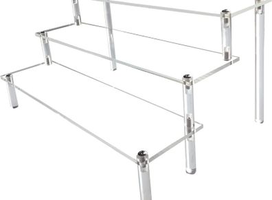 Acrylic Riser Clear Display Risers Stand Cologne Organizer Acrylic Shelves 3 Tier Shelf for Amiibo Funko Figures Toys Cupcake Food Desserts Perfume Collection Cosmetic Jewelry Makeup Product (FREE POSTAGE)
