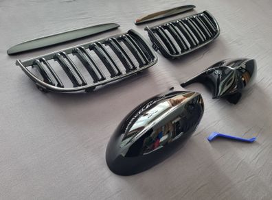 BMW 3 Series E90 E91 Pre-Lci Kidney Grilles & Mirror Covers Set Brand New
