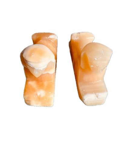 Vintage Onyx Marble Sphinx Bookends Heavy Decorative Pair