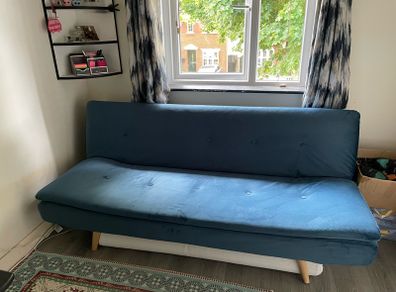 Blue sofa bed from Harvey Norman
