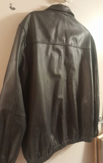 Maine New England leather bomber jacket