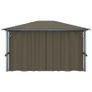 Gazebo with Curtain and String Lights 400x300 cm Taupe Aluminium Image 8